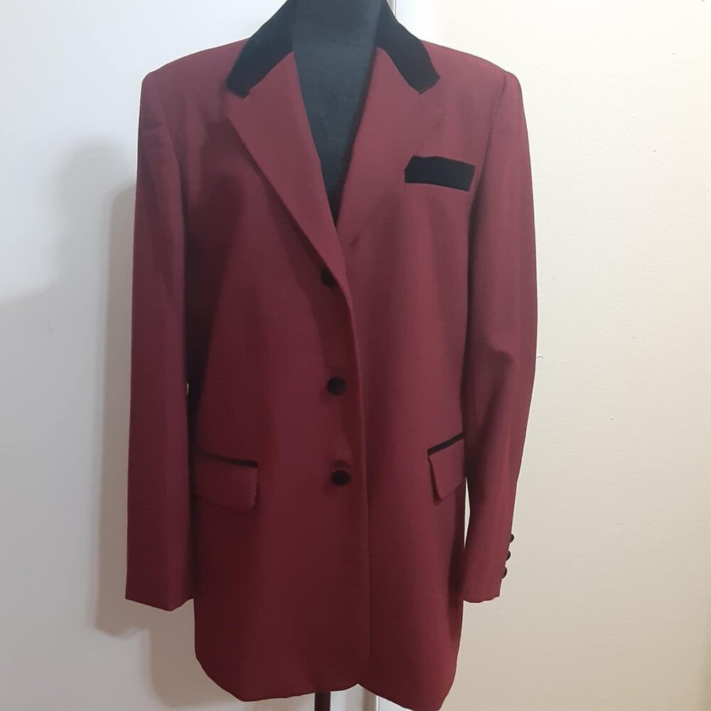 Genre Collections Vintage purple Wool Velveteen collar blazer size 14